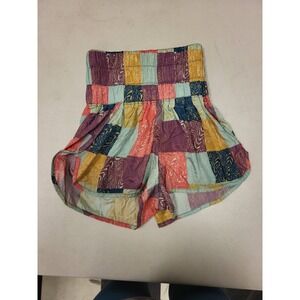 FP Movement Shorts XS Patchwork Print Athletic Casual Lounge Womens Activewear